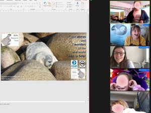 Photo showing class and pupils at home joining our zoom session