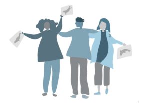 Graphic of people enjoying learning about seals