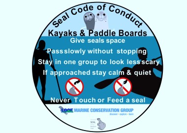 Sticker design showing a code of conduct for paddlesports users